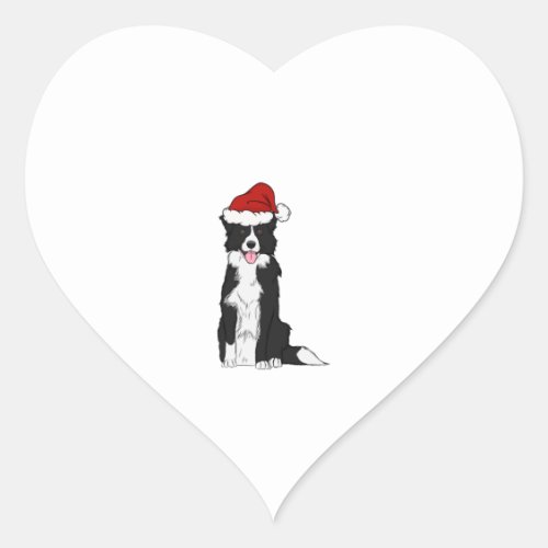 Christmas Border Collie   Heart Sticker