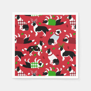 Christmas Border Collie Napkins