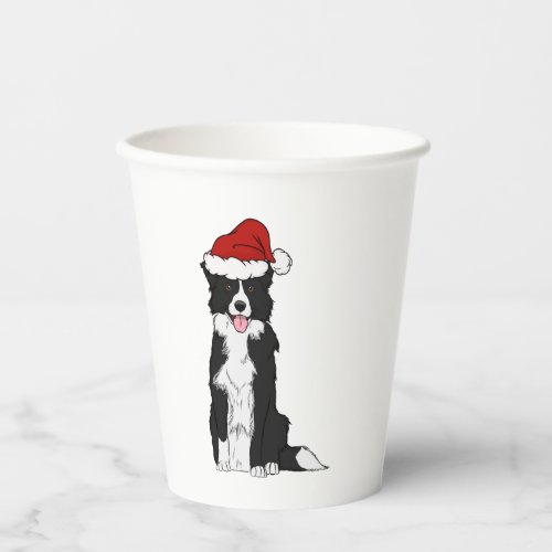Christmas Border Collie   Paper Cups