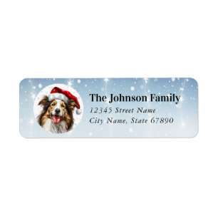 Christmas Border Collie Return Address Labels