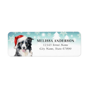 Christmas Border Collie Return Address Labels
