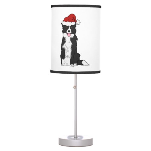 Christmas Border Collie   Table Lamp