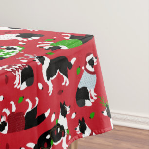 Christmas Border Collie Tablecloth
