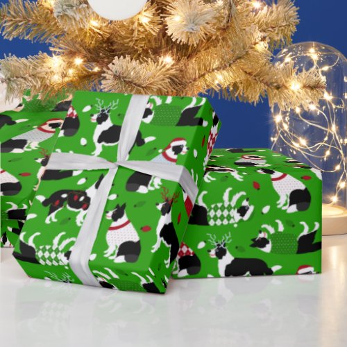 Christmas Border Collie Wrapping Paper