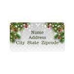 Christmas Border Label<br><div class="desc">A festive address label featuring a holiday-themed border of pine branches and red berries,  notice the elegant font and seasonal decorations.</div>