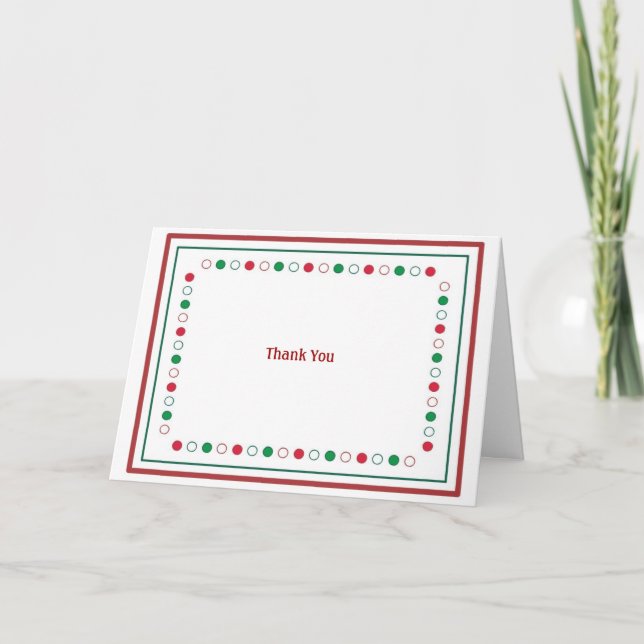 Christmas Border of Dots Stationery Holiday Card (Front)