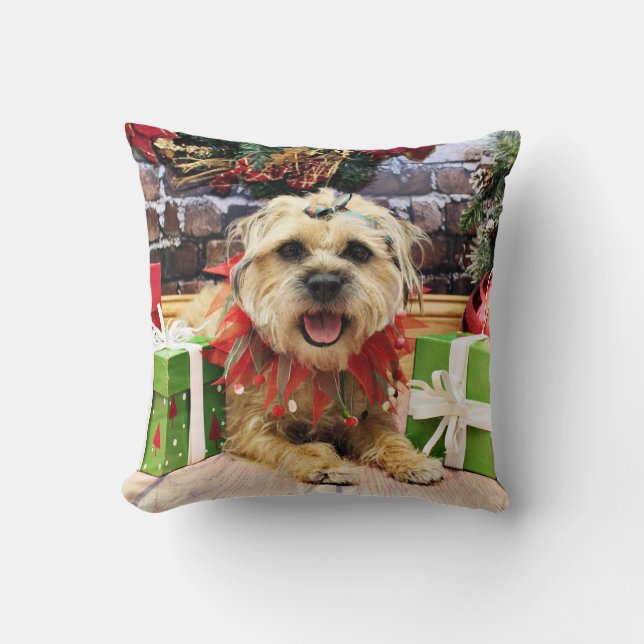 Christmas - Border Terrier - Reagan Throw Pillow (Front)