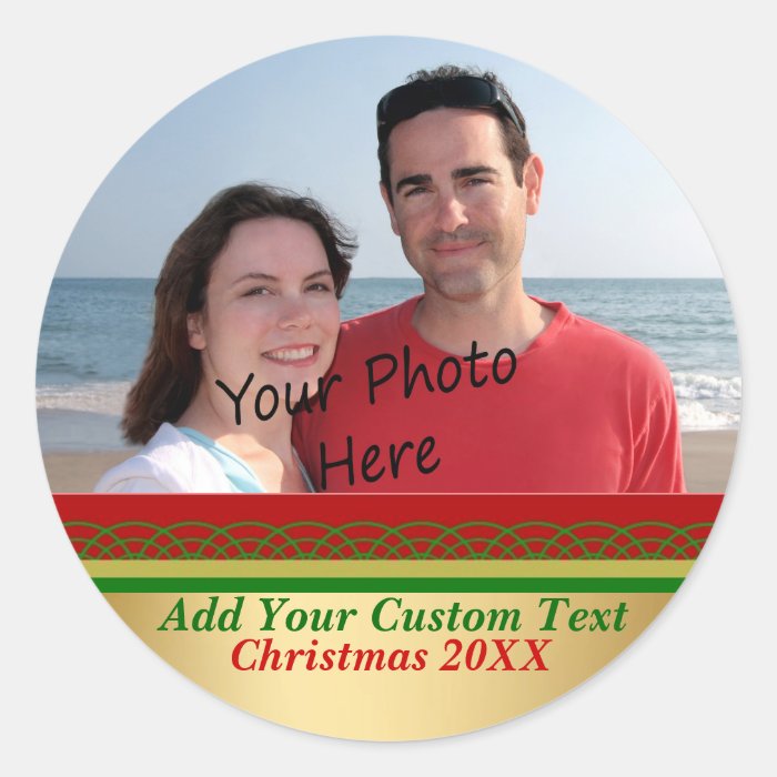 Christmas Border Your Photo & Custom Text Stickers