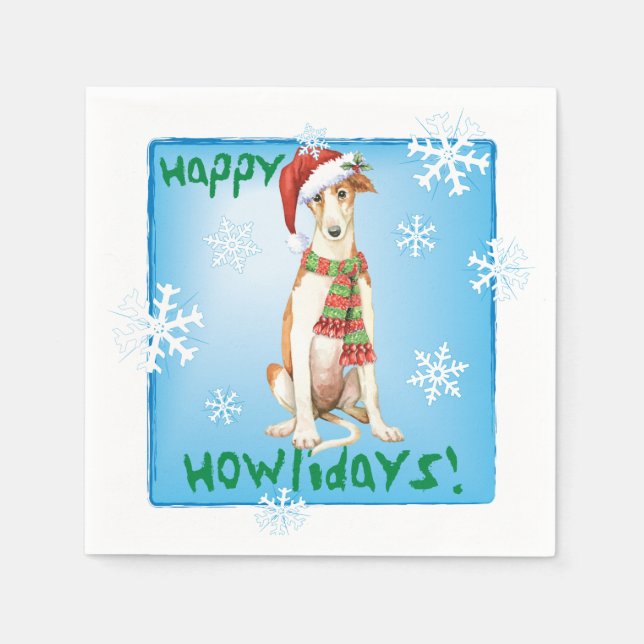 Christmas Borzoi Napkins (Front)