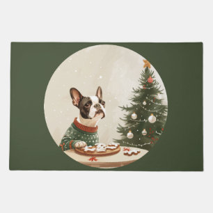 Christmas Boston Terrier Dog Doormat