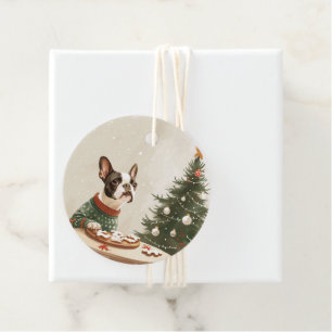 Christmas Boston Terrier Dog Favor Tags