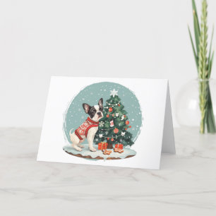 Christmas Boston Terrier Dog Holiday Card