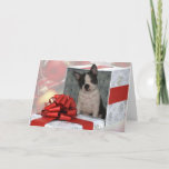 Christmas Boston Terrier Greeting Card at Zazzle