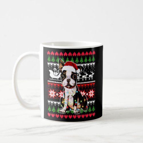 Christmas Boston Terrier In Santa Hat Xmas Ugly Sw Coffee Mug