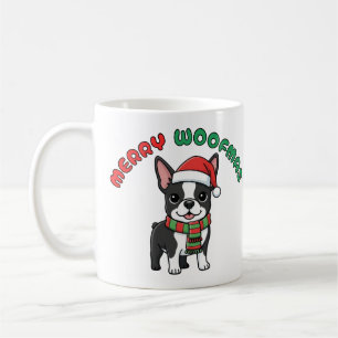 Christmas Boston Terrier Mug: Merry Woofmas Coffee Mug