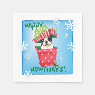 Christmas Boston Terrier Napkins