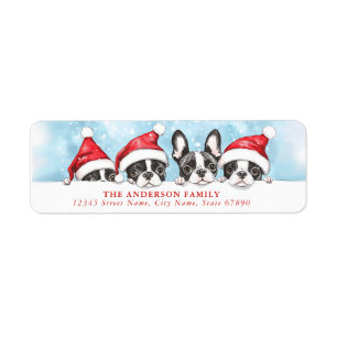 Christmas Boston Terrier Return Address Labels