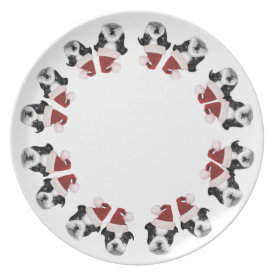 Christmas Boston Terriers dinner plate