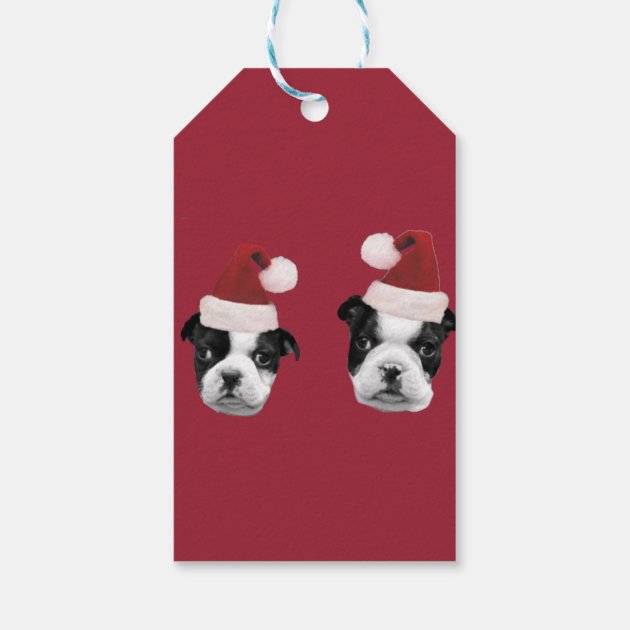 Christmas Boston Terriers Gift Tags