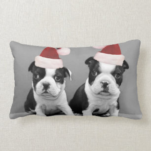 Christmas Boston terriers Lumbar Pillow