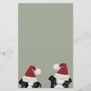Christmas Boston Terriers Stationery