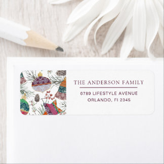Christmas Botancial Watercolor Family Label