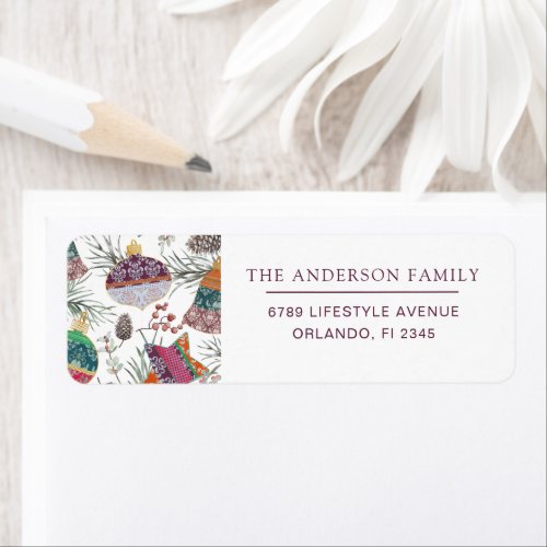 Christmas Botancial Watercolor Family Label