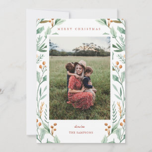 Christmas Botanical and Floral Greenery Photo Card