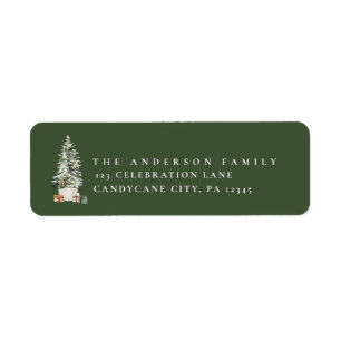 Christmas Botanical and Floral Greenery Return Label