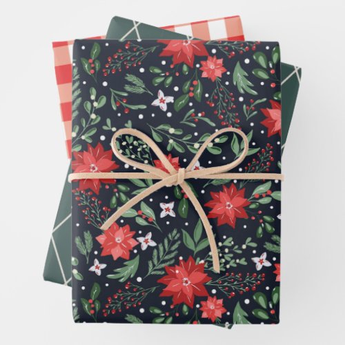 Christmas Botanical Berries Farmhouse Country  Wrapping Paper Sheets