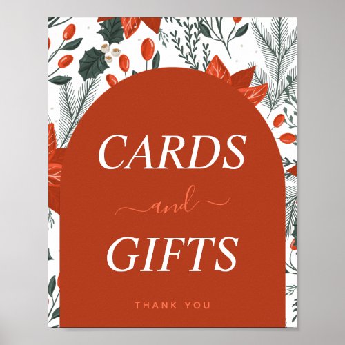 Christmas Botanical Floral  Arch Cards and Gifts Poster