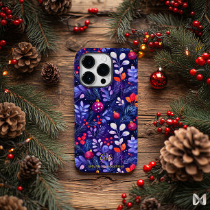 Christmas Botanical Floral Pattern with Name Quote Case-Mate iPhone 14 Pro Case