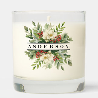 Christmas Botanical Flowers and Berries Scented Candle