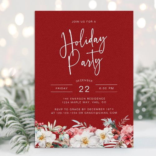 Christmas Botanical Holiday Party Invitation