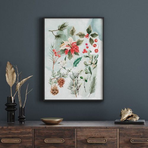 Christmas Botanical  Poster