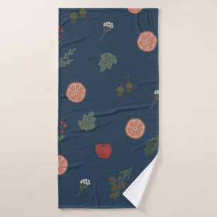 Christmas botanical seamless vintage beautiful pat bath towel