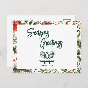 Christmas Botanical Tennis Club Seasons Holiday Postcard