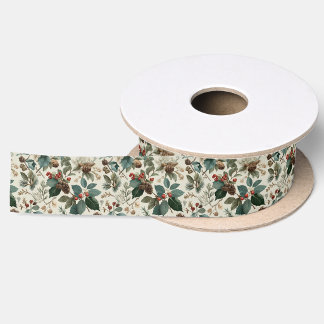 Christmas Botanical Winter Gift Wrap Accent Ribbon