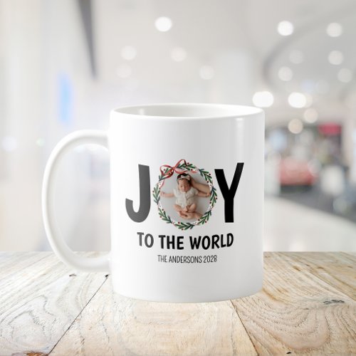 Christmas Botanical Wreath Photo Coffee Mug