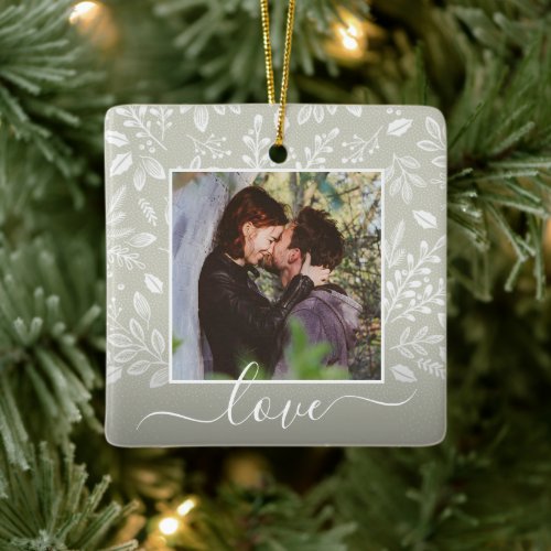 Christmas Botanicals Ceramic Ornament