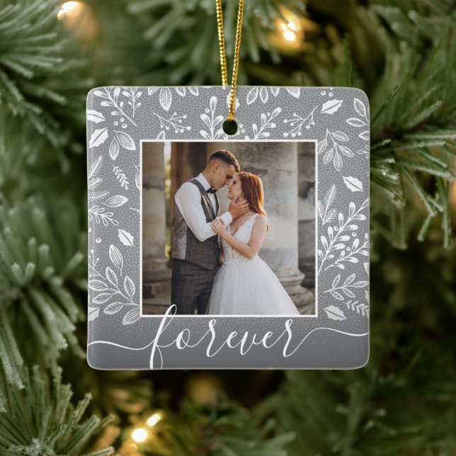 Christmas Botanicals Ceramic Ornament (Tree)