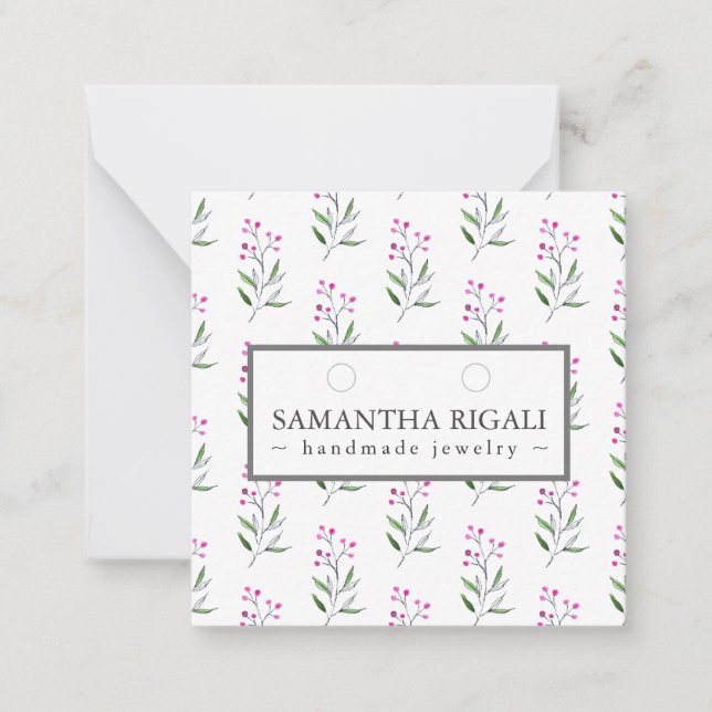 Christmas Botanicals Necklace Earrings Display Note Card (Front)