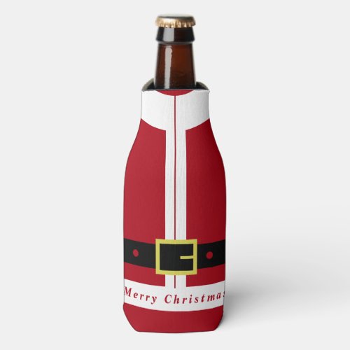 Christmas Bottle Cooler with Santa Clothes Funny