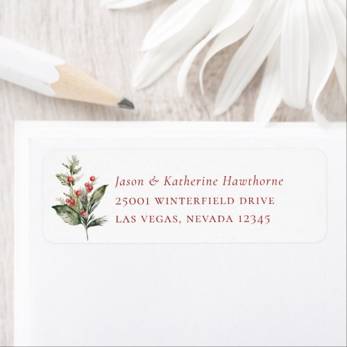 Christmas Boughs Holiday Return Address Label