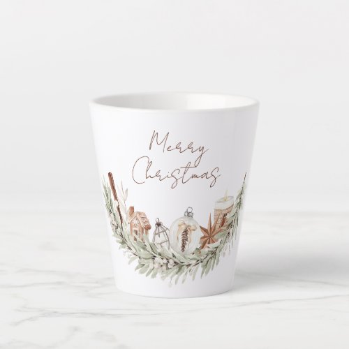 Christmas Boughs Ornaments Latte Mug