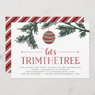 Christmas Boughs   Tree Trimming Party Invitation