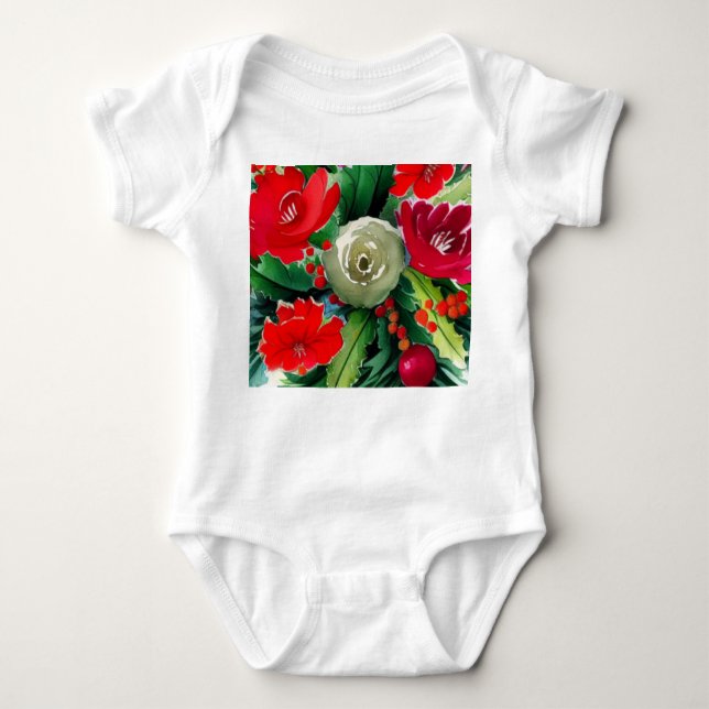 Christmas Bouquet Baby Bodysuit (Front)