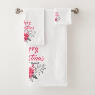 Christmas Bouquet &amp; Merry Christmas Typography