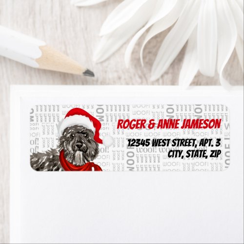 Christmas Bouvier Dog Lover Holiday Address Label