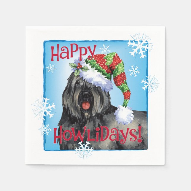 Christmas Bouvier Napkins (Front)